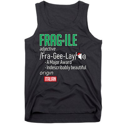 Funny Christmas Fragile Definition  Tank Top