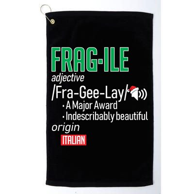 Funny Christmas Fragile Definition  Golf Towel