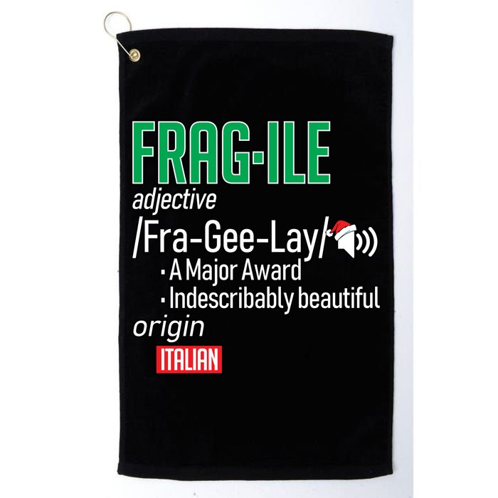 Funny Christmas Fragile Definition  Golf Towel