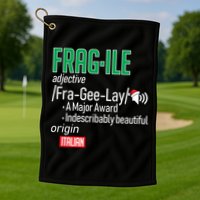 Funny Christmas Fragile Definition  Golf Towel