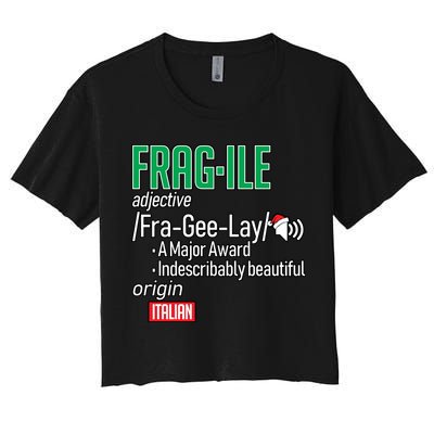 Funny Christmas Fragile Definition  Crop Top