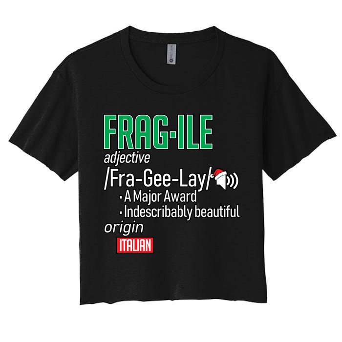Funny Christmas Fragile Definition  Crop Top