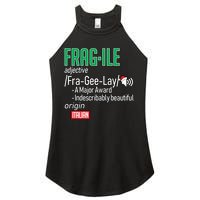 Funny Christmas Fragile Definition  Women's Perfect Tri Rocker Tank
