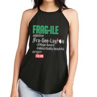 Funny Christmas Fragile Definition  Women's Perfect Tri Rocker Tank
