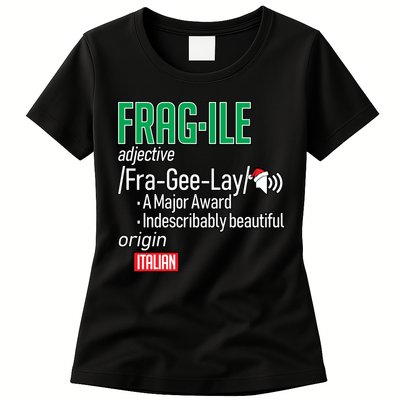Funny Christmas Fragile Definition  Womens T-Shirt