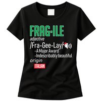 Funny Christmas Fragile Definition  Womens T-Shirt