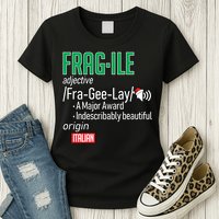 Funny Christmas Fragile Definition  Womens T-Shirt