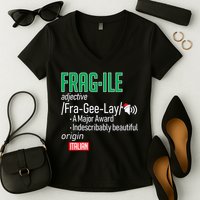 Funny Christmas Fragile Definition  Women's V-Neck T-Shirt