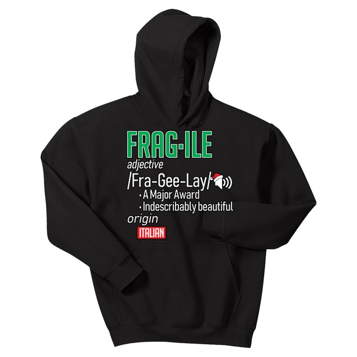 Funny Christmas Fragile Definition  Kids Hoodie