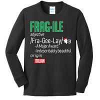 Funny Christmas Fragile Definition  Kids Long Sleeve Shirt