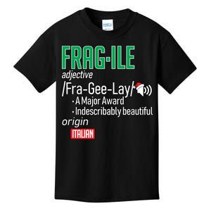 Funny Christmas Fragile Definition  Kids T-Shirt