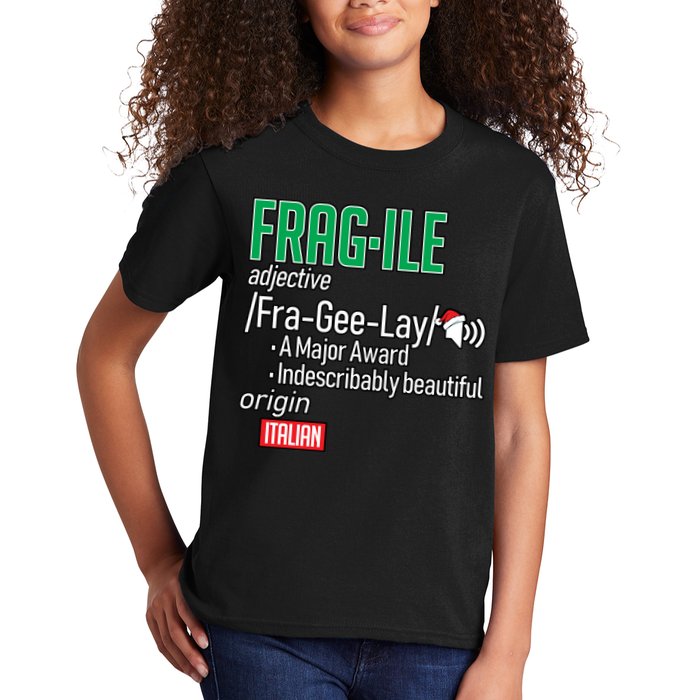 Funny Christmas Fragile Definition  Kids T-Shirt