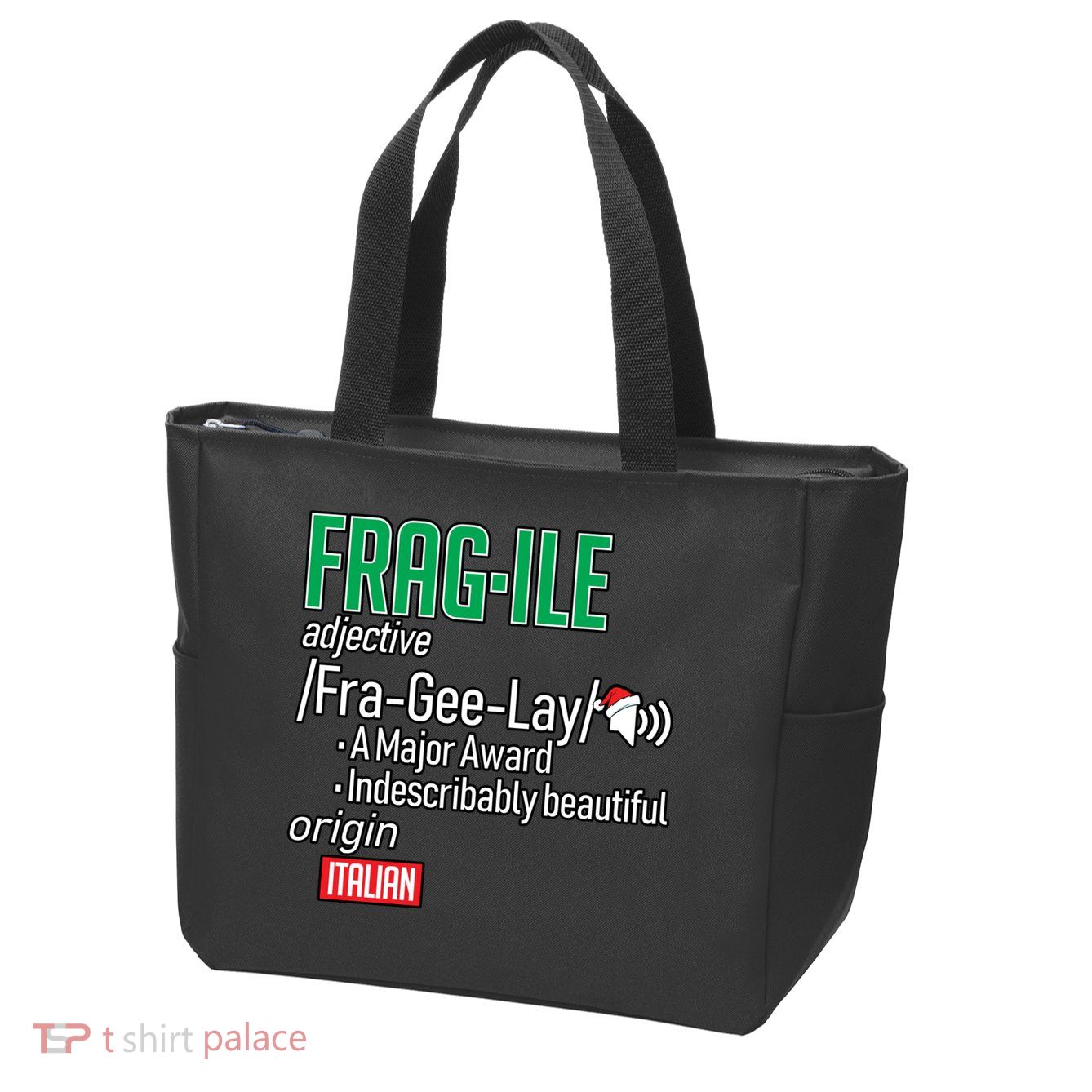 Funny Christmas Fragile Definition  Zip Tote Bag
