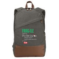 Funny Christmas Fragile Definition  Cotton Canvas Backpack