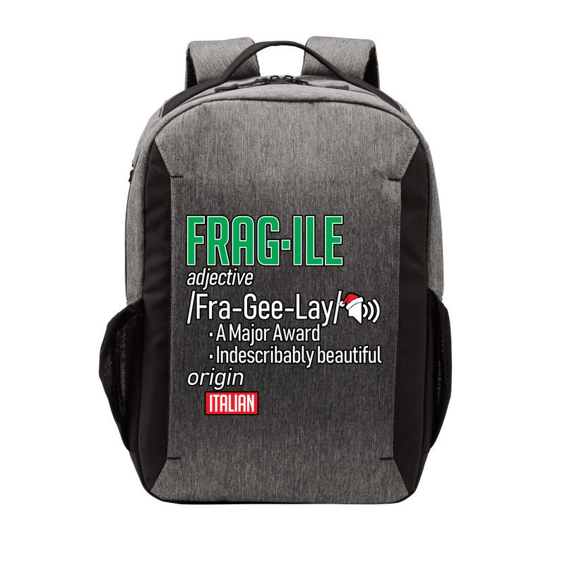 Funny Christmas Fragile Definition  Vector Backpack