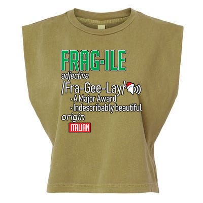 Funny Christmas Fragile Definition  Garment-Dyed Women's Muscle Tee