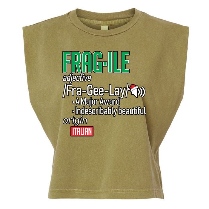 Funny Christmas Fragile Definition  Garment-Dyed Women's Muscle Tee
