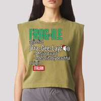 Funny Christmas Fragile Definition  Garment-Dyed Women's Muscle Tee