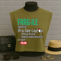 Funny Christmas Fragile Definition  Garment-Dyed Women's Muscle Tee