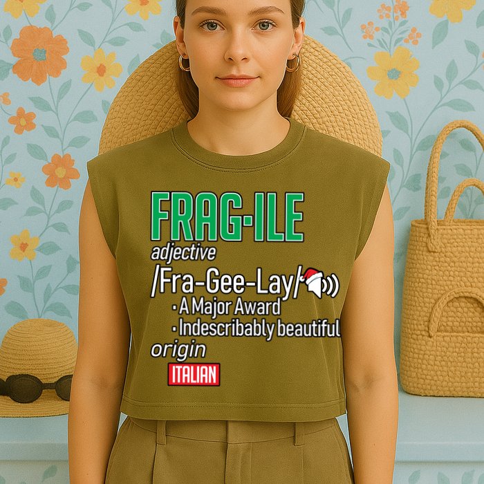 Funny Christmas Fragile Definition  Garment-Dyed Women's Muscle Tee