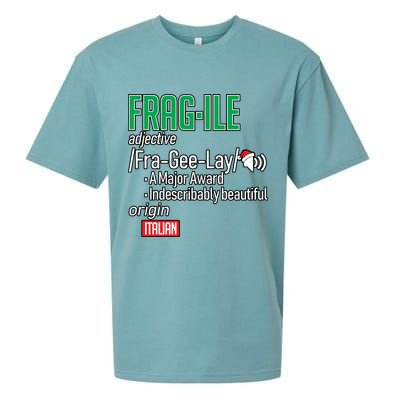 Funny Christmas Fragile Definition  Sueded Cloud Jersey T-Shirt