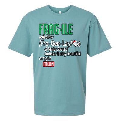 Funny Christmas Fragile Definition  Sueded Cloud Jersey T-Shirt