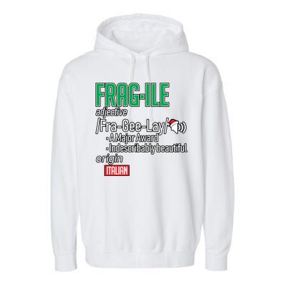 Funny Christmas Fragile Definition  Garment-Dyed Fleece Hoodie