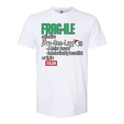 Funny Christmas Fragile Definition  Softstyle CVC T-Shirt