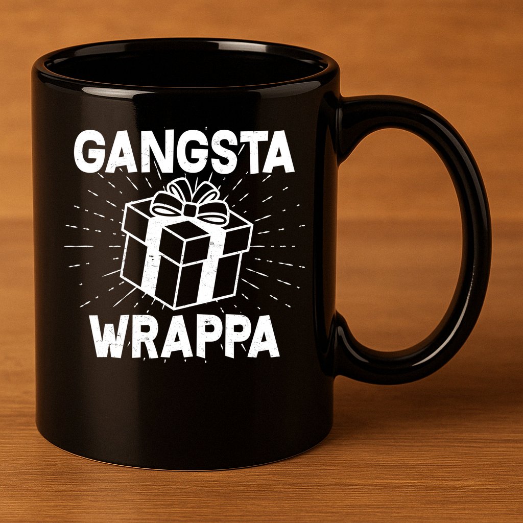 Funny Christmas Gangsta Wrappa 11oz C Handle Ceramic Mug