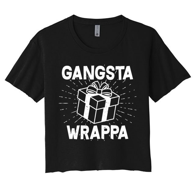 Funny Christmas Gangsta Wrappa Crop Top