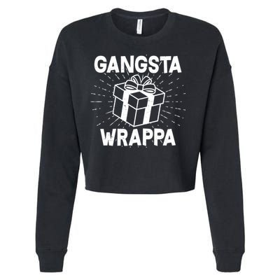 Funny Christmas Gangsta Wrappa Cropped Pullover Crew