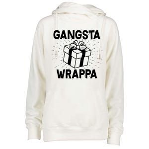 Funny Christmas Gangsta Wrappa Womens Funnel Neck Pullover Hood