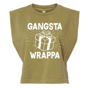 Funny Christmas Gangsta Wrappa Garment-Dyed Women's Muscle Tee