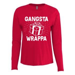 Funny Christmas Gangsta Wrappa Womens Cotton Relaxed Long Sleeve T-Shirt