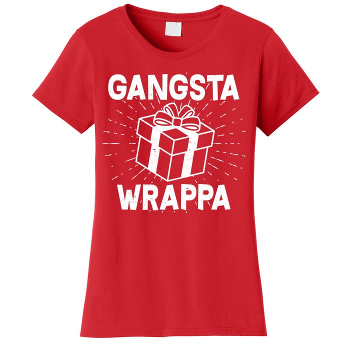 Funny Christmas Gangsta Wrappa Women's T-Shirt