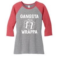 Funny Christmas Gangsta Wrappa Women's Tri-Blend 3/4-Sleeve Raglan Shirt