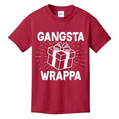 Funny Christmas Gangsta Wrappa Kids T-Shirt