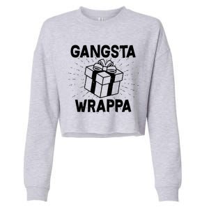 Funny Christmas Gangsta Wrappa Cropped Pullover Crew