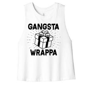 Funny Christmas Gangsta Wrappa Women's Racerback Cropped Tank