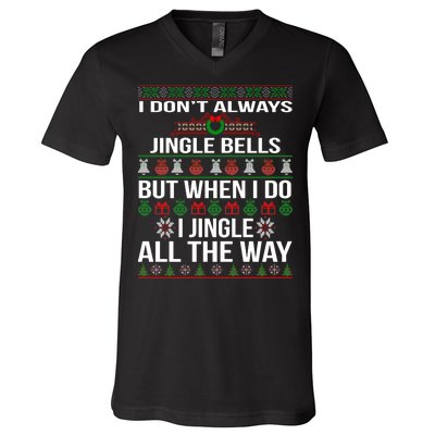 Funny Christmas I Jingle All The Way V-Neck T-Shirt