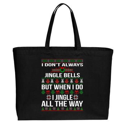 Funny Christmas I Jingle All The Way Cotton Canvas Jumbo Tote