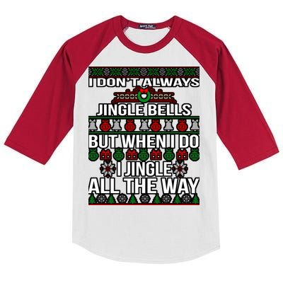 Funny Christmas I Jingle All The Way Kids Colorblock Raglan Jersey