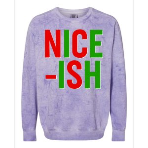 Funny Christmas Nice-ish Colorblast Crewneck Sweatshirt