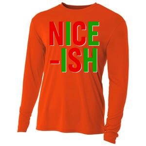 Funny Christmas Nice-ish Cooling Performance Long Sleeve Crew