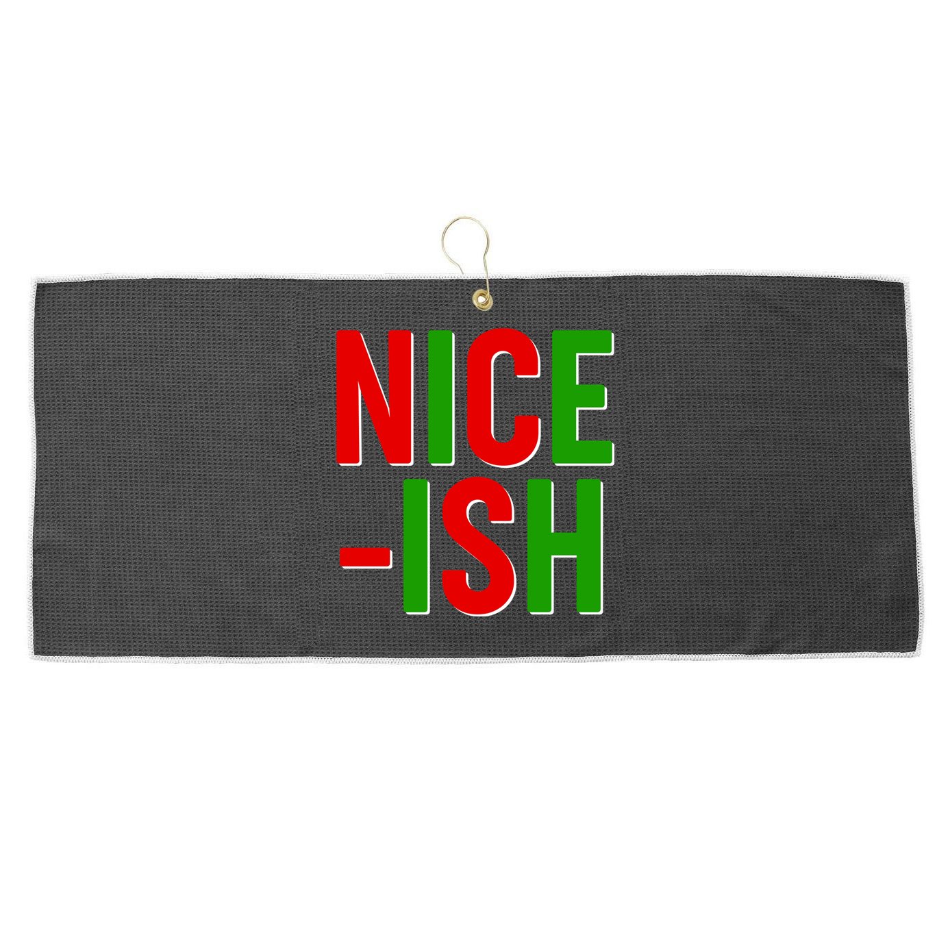 Funny Christmas Nice-ish Large Microfiber Waffle Golf Towel