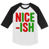 Funny Christmas Nice-ish Kids Colorblock Raglan Jersey