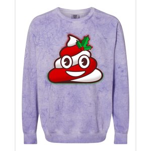 Funny Christmas Poop Emoji Colorblast Crewneck Sweatshirt