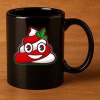 Funny Christmas Poop Emoji 11oz C Handle Ceramic Mug