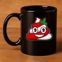 Funny Christmas Poop Emoji 11oz C Handle Ceramic Mug