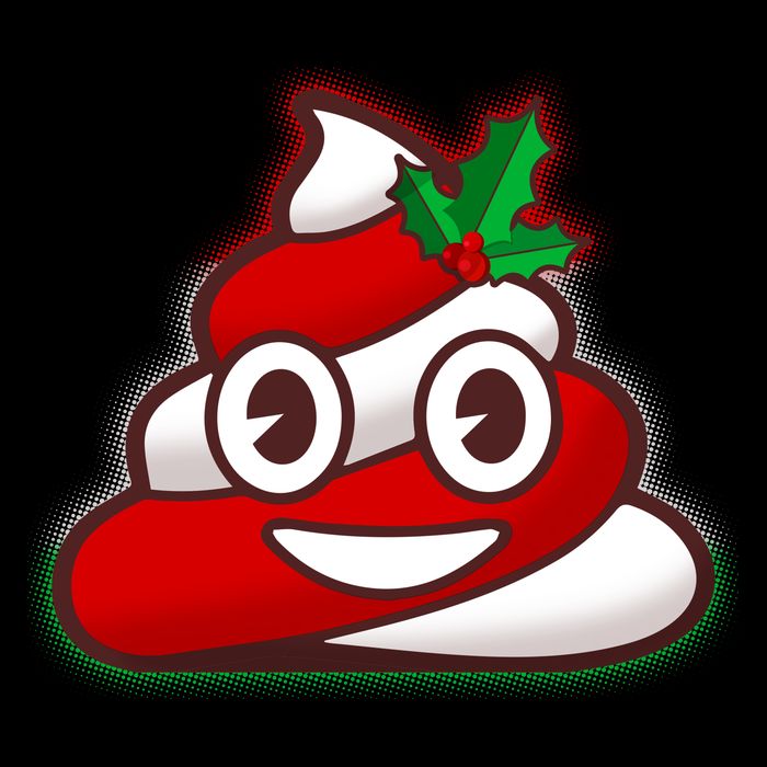 Funny Christmas Poop Emoji Drawstring Bag